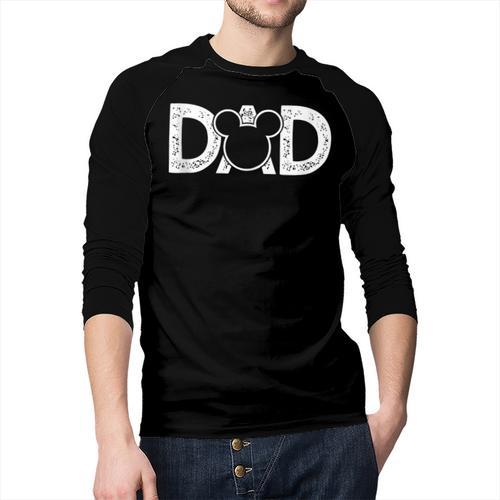 Disney Mickey Mouse Dad Small Men Baseball Raglan Shirt - Father's Day Fun
