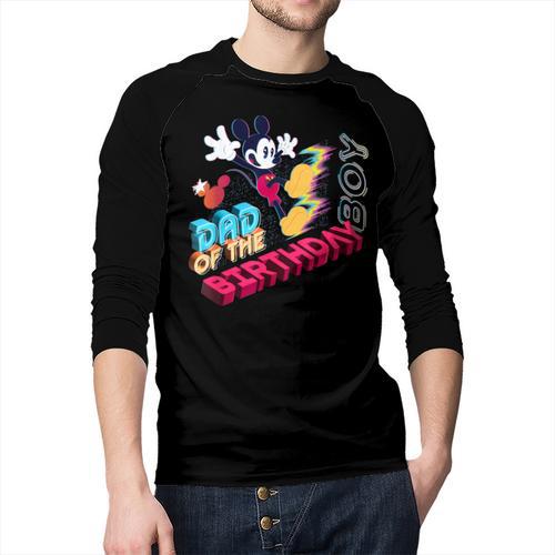Disney Mickey Mouse Family Star Dad Of The Birthday Boy Men Baseball Raglan Shirt - Father's Day Fun