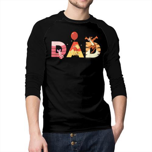 Disney Winnie The Pooh And Friends Dad Father's Day Birthday Men Baseball Raglan Shirt - Father's Day Fun