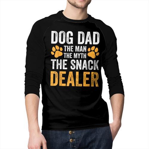 Dog Dad The Man The Myth The Snack Dealer Men Baseball Raglan Shirt - Father's Day Fun