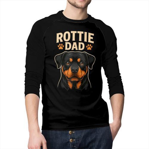 Dog Owner Dad Rottweiler Rottie Dad Men Baseball Raglan Shirt - Father's Day Fun
