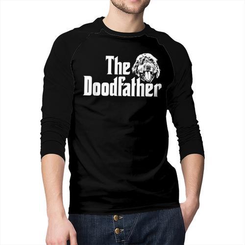 The Doodlefather Golden Doodle Dad Dog Goldendoodle Men Baseball Raglan Shirt - Father's Day Fun