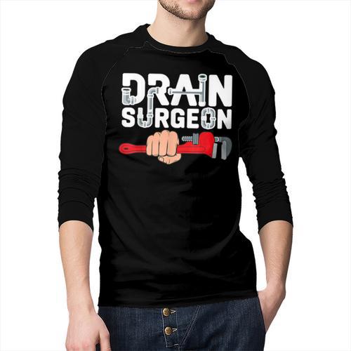 Drain Surgeon Plumber Job Professional Dad Men Men Baseball Raglan Shirt - Father's Day Fun