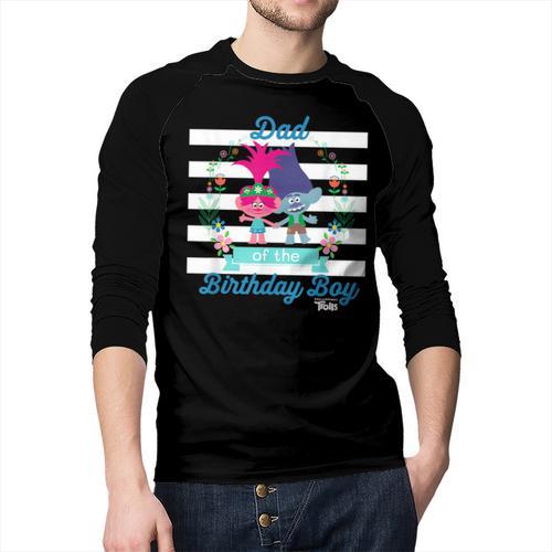 DreamWorks Trolls Dad Of The Birthday Boy Men Baseball Raglan Shirt - Father's Day Fun