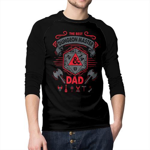 Dungeons & Dragons The Best Dungeon Master Dad Die Logo Men Baseball Raglan Shirt - Father's Day Fun