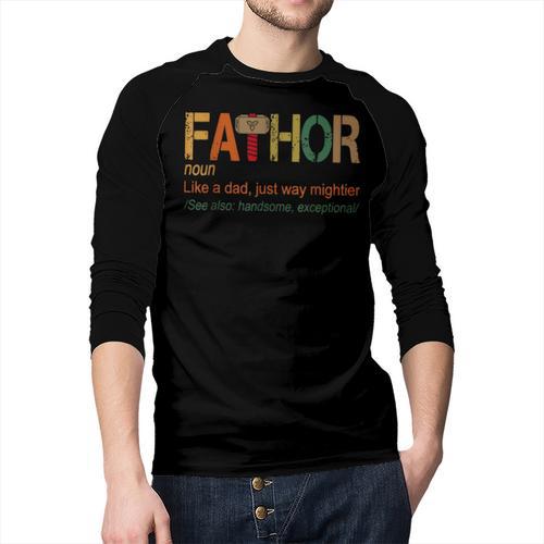 FA-Thor Like Dad Just Way Mightier Hero Fathers Day Small Men Baseball Raglan Shirt - Father's Day Fun