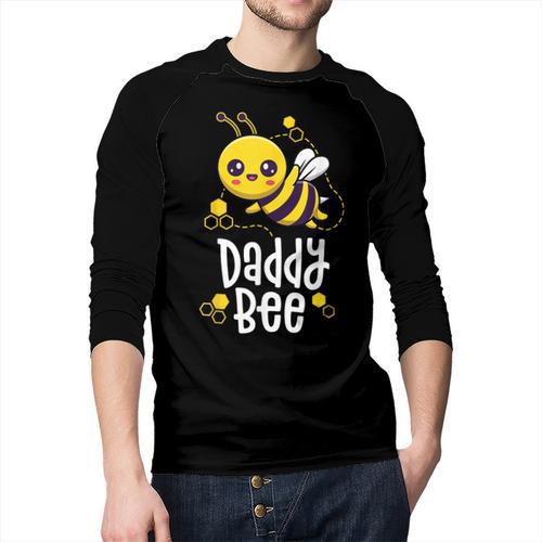 Family Bee Shirts Dad Daddy First Bee Day Outfit Birthday Men Baseball Raglan Shirt - Father's Day Fun