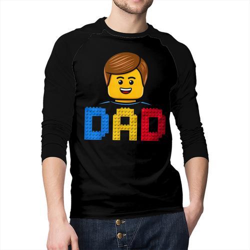 Family Dad Master Builder Building Bricks Blocks Fathers Day Men Baseball Raglan Shirt - Father's Day Fun