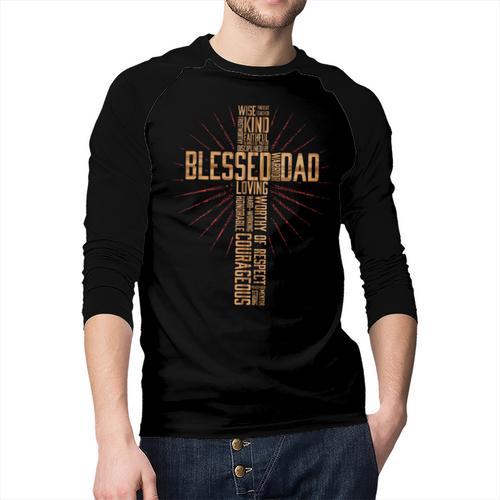 Father's Day For Dad Husband Blessed Dad Christian Men Baseball Raglan Shirt - Father's Day Fun