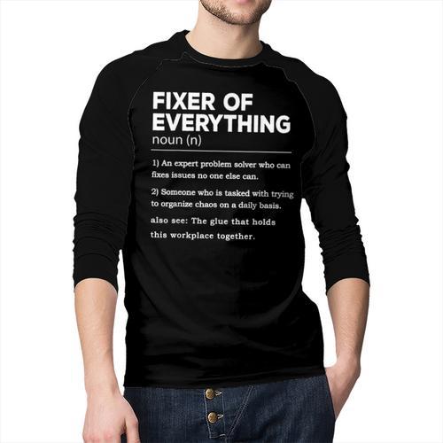 Father's Day For Office Dad Fixer Of Everything Men Baseball Raglan Shirt - Father's Day Fun