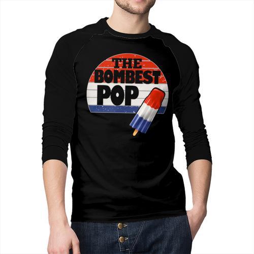 Fathers Day Shirt Cool Dad Bombest Pop Retro 80s Dad Men Baseball Raglan Shirt - Father's Day Fun