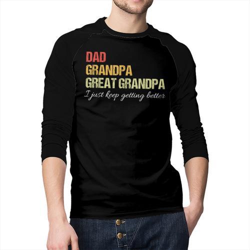 Fathers Day From Wife Son Kids Dad Grandpa Great Grandpa Men Baseball Raglan Shirt - Father's Day Fun