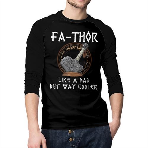Fathor Dad Father Father's Day Classic Fit Short Sleeve T-Shirt Size Small Men Baseball Raglan Shirt - Father's Day Fun