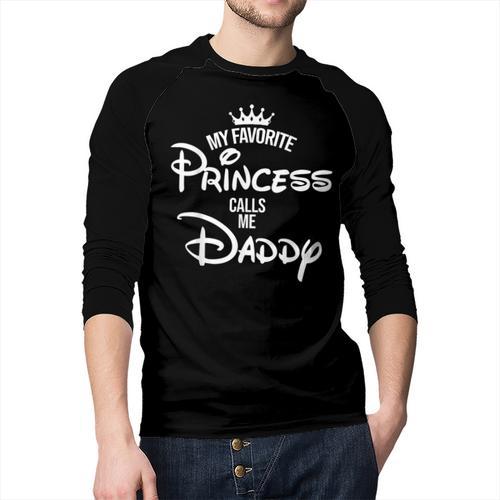 My Favorite Princess Calls Me Daddy Daughter Fathers Day Men Baseball Raglan Shirt - Father's Day Fun