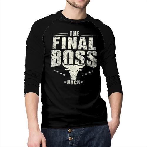 The Final Boss Vintage Rock Bull Fun Tee For Strong Dads Men Baseball Raglan Shirt - Father's Day Fun
