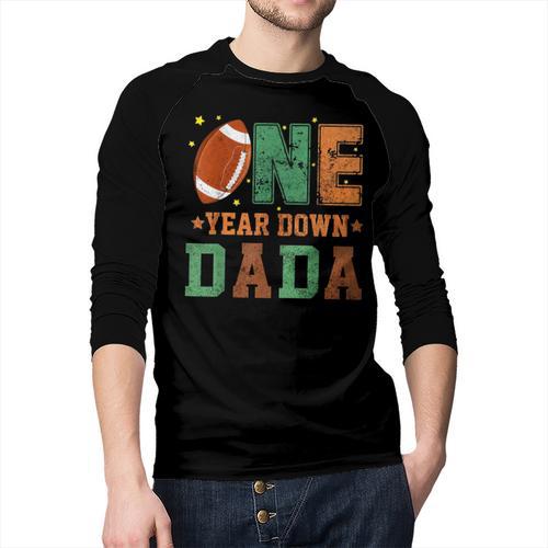 Football 1st Year One Down Dada Birthday For Dad Daddy Men Baseball Raglan Shirt - Father's Day Fun