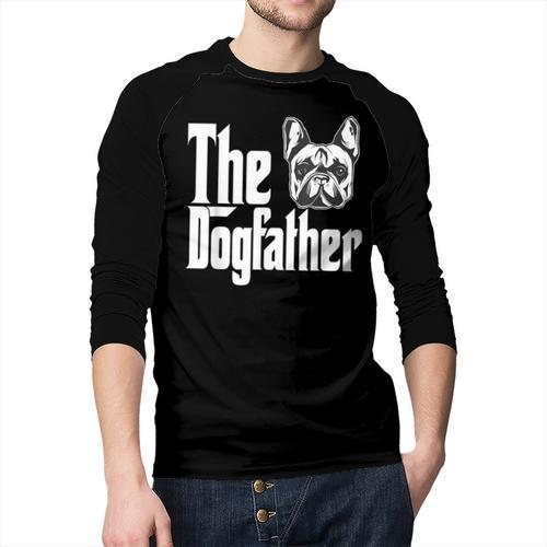 French Bulldog Dog Dad Dogfather Dogs Daddy Father Men Baseball Raglan Shirt - Father's Day Fun