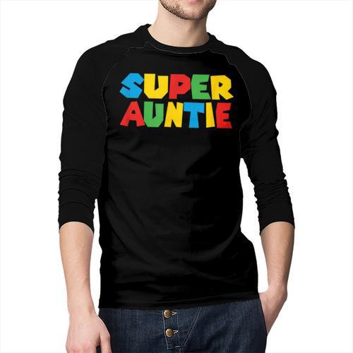 Gamer Aunt Super Auntie Gaming Matching Dad & Mom Kids Men Baseball Raglan Shirt - Father's Day Fun