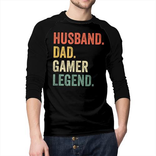 Gamer Husband Dad Video Game Legend Father's Day Men Baseball Raglan Shirt - Father's Day Fun