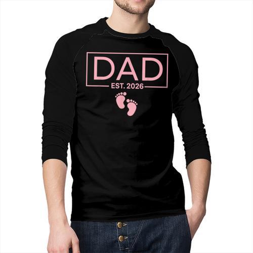 Girl Dad Est 2026 To Be First Time Girl Dad New Daddy Men Baseball Raglan Shirt - Father's Day Fun