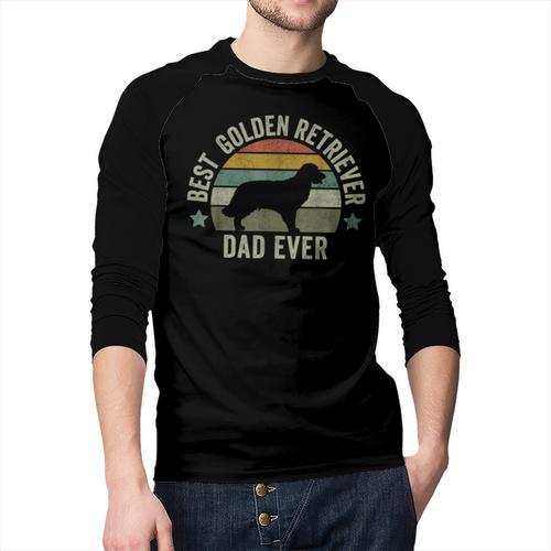 Golden Retriever Dad Dog Shirt Fathers Day Doggy Men Baseball Raglan Shirt - Father's Day Fun