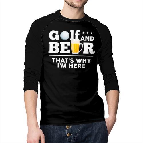 Golf And Beer Joke Dad Fathers Day Drinking Birthday Small Men Baseball Raglan Shirt - Father's Day Fun