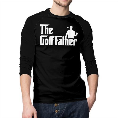 Golffather Father Dad Golfer Golfing Golf Club Putter Men Baseball Raglan Shirt - Father's Day Fun