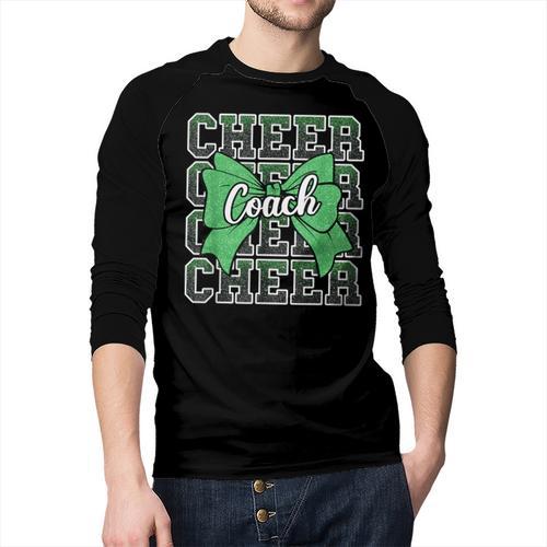 Green Sport Loud Proud Cheer Coach Dad Father's Day Men Baseball Raglan Shirt - Father's Day Fun