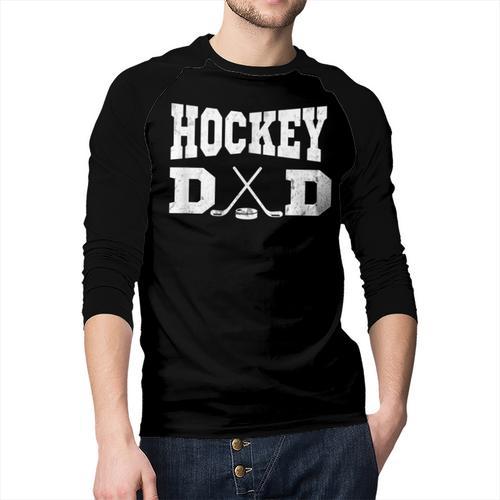 Hockey Dad Hockey Dad Men Baseball Raglan Shirt - Father's Day Fun
