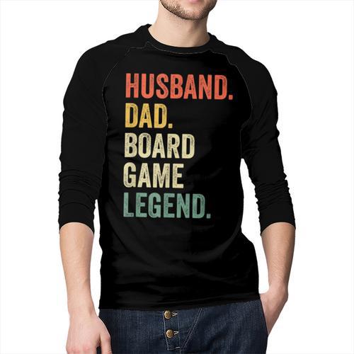 Husband Dad Board Game Night Legend Father Vintage Men Baseball Raglan Shirt - Father's Day Fun