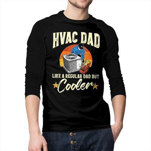 HVAC Dad But Cooler HVAC Technician Father Men Baseball Raglan Shirt - Father's Day Fun
