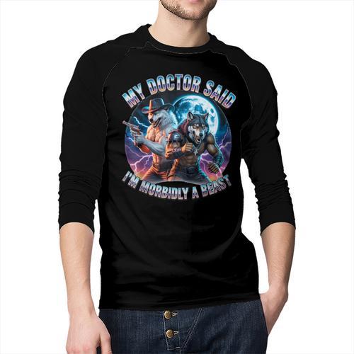 I'm A Beast Alpha Man Alpha Wolves Jokes Dad Papa Alpha Wolf Men Baseball Raglan Shirt - Father's Day Fun