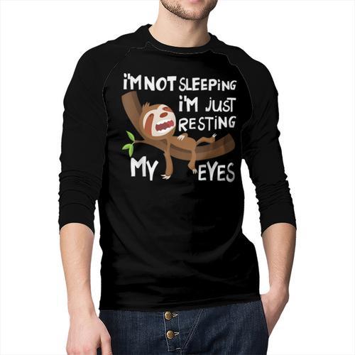 I'm Not Sleeping I'm Just Resting My Eyes Father's Day Dad Men Baseball Raglan Shirt - Father's Day Fun