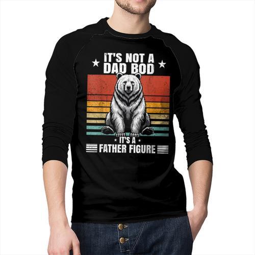 It's Not A Dad Bod It's Father Figure Bear Vintage Men Baseball Raglan Shirt - Father's Day Fun