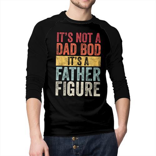 It's Not A Dad Bod It's A Father Figure Retro VintageShort Sleeve Men Baseball Raglan Shirt - Father's Day Fun