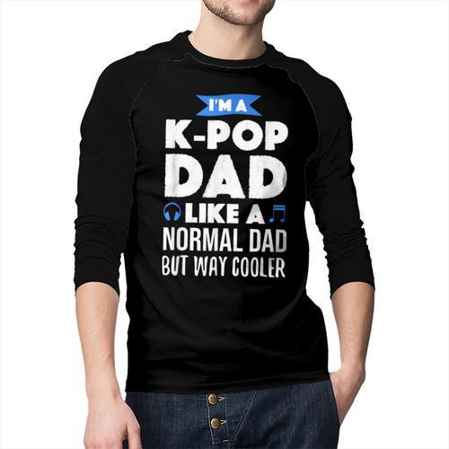 K-Pop Dad Korean Music Lover Men Baseball Raglan Shirt - Father's Day Fun