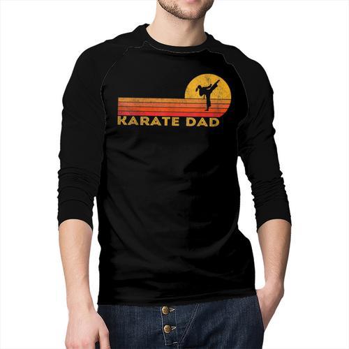 Karate Dad Martial Arts Retro Men Baseball Raglan Shirt - Father's Day Fun