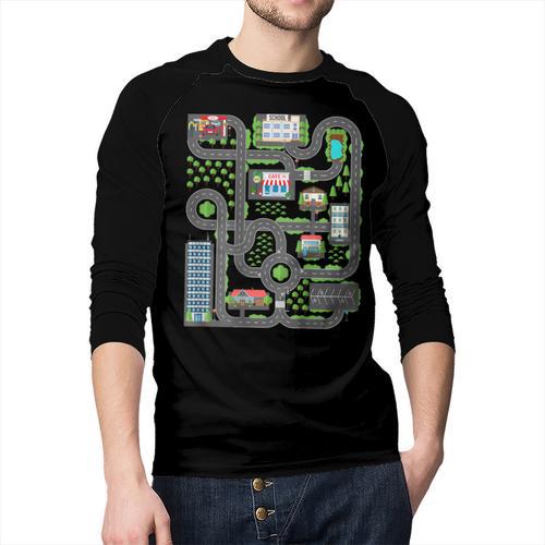 Kid Play Cars On Dad Back Race Track Mat Fathers Day Men Baseball Raglan Shirt - Father's Day Fun