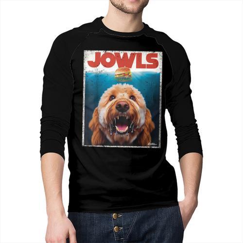 Labradoodle Jowls Tee Fawn Lab Doodle Mom Top Dad Men Baseball Raglan Shirt - Father's Day Fun