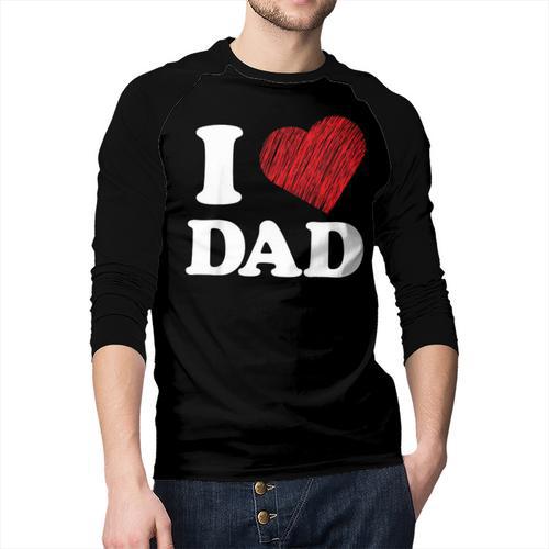 I Love Dad Men Baseball Raglan Shirt - Father's Day Fun