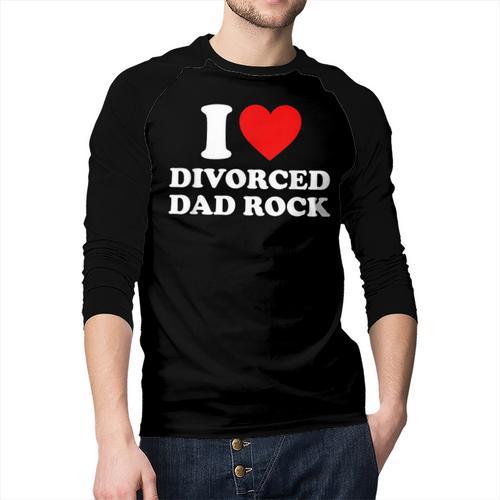 I Love Divorced Dad Rock Joke Men Baseball Raglan Shirt - Father's Day Fun