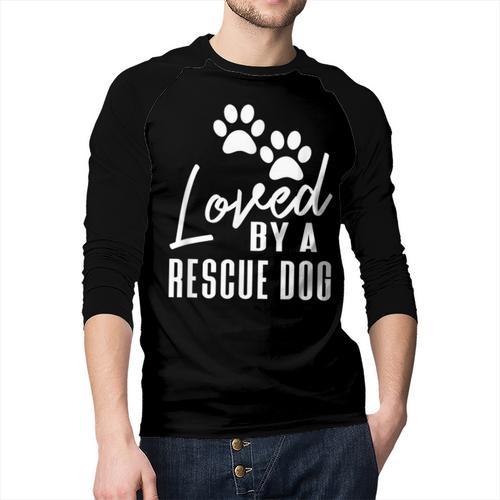 Loved By A Rescue Dog Foster Mom Rescue Dad Men Baseball Raglan Shirt - Father's Day Fun