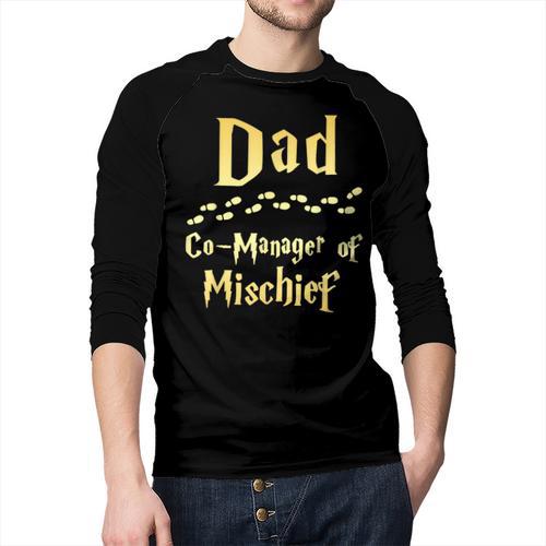 Magical Dad Manager Of Mischief Birthday Family Matching Men Baseball Raglan Shirt - Father's Day Fun