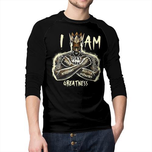 I Am Man King Powerful Dad Afro Melanin Men Baseball Raglan Shirt - Father's Day Fun