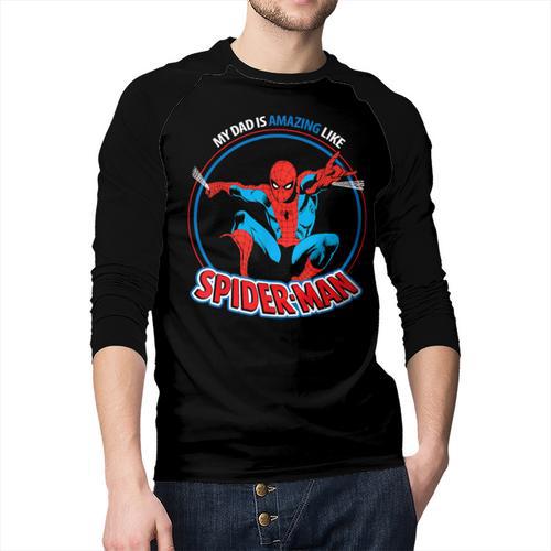 Marvel Dad Is Amazing Like Spider-Man Father's Day Men Baseball Raglan Shirt - Father's Day Fun