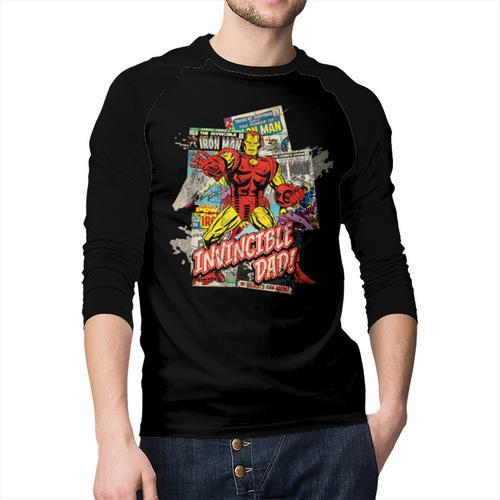 Marvel Iron Man Invincible Dad Father's Day Comic Retro Men Baseball Raglan Shirt - Father's Day Fun