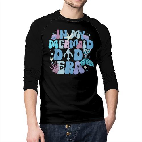 In My Mermaid Dad Era Family Matching Birthday Party Daddy Men Baseball Raglan Shirt - Father's Day Fun