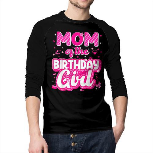 Mom And Dad Birthday Girl Family Matching Party Decorations Men Baseball Raglan Shirt - Father's Day Fun