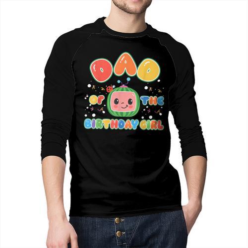 Mom And Dad Of The Birthday Girl Melon Family Matching Men Baseball Raglan Shirt - Father's Day Fun