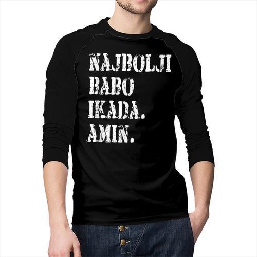 Najbolji Babo Ikad Bosnian Dad Men Baseball Raglan Shirt - Father's Day Fun